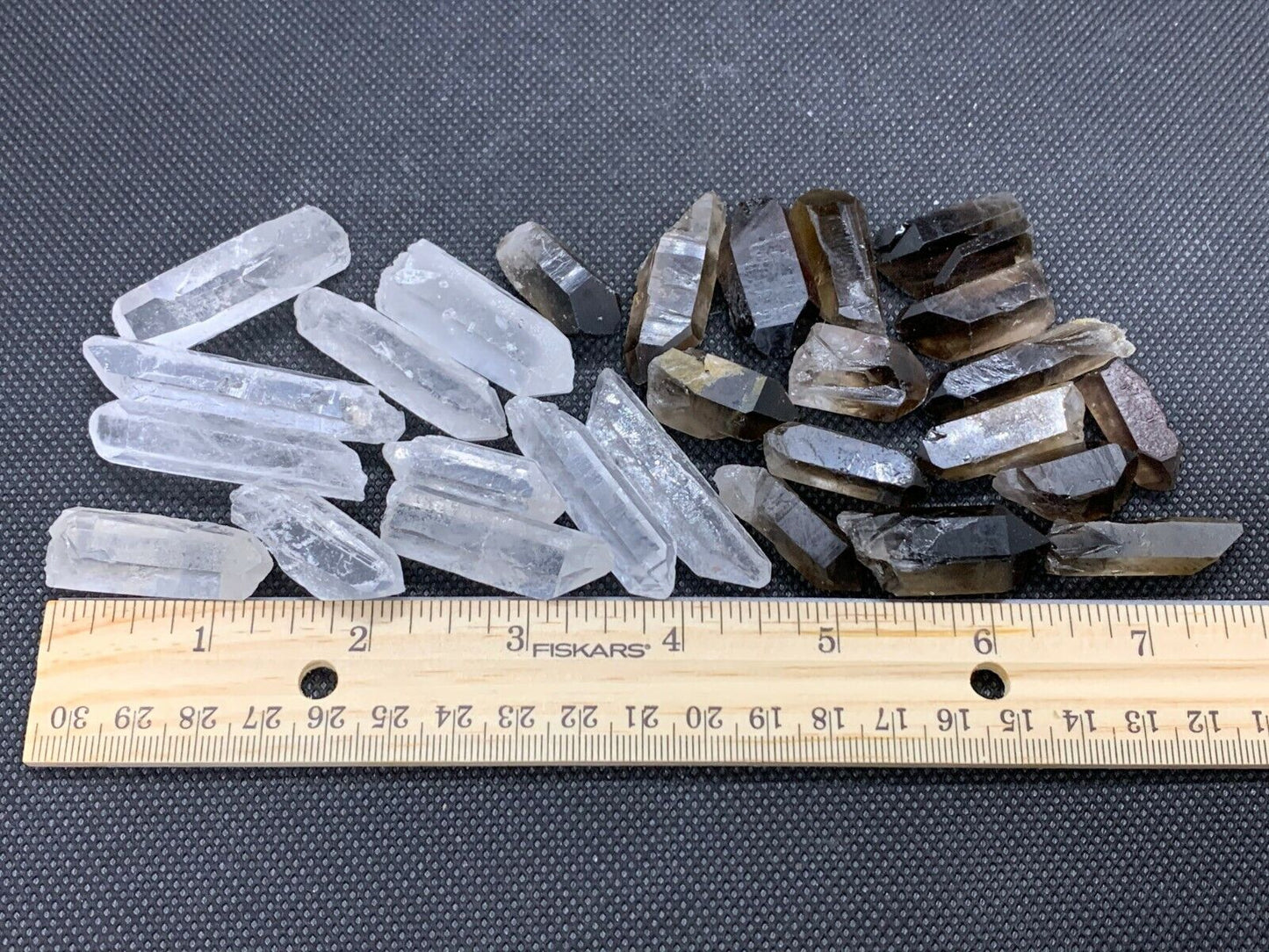 Clear Quartz and Smoky Quartz Point Collection,Grade A+1/2 Lb Box Natural Point
