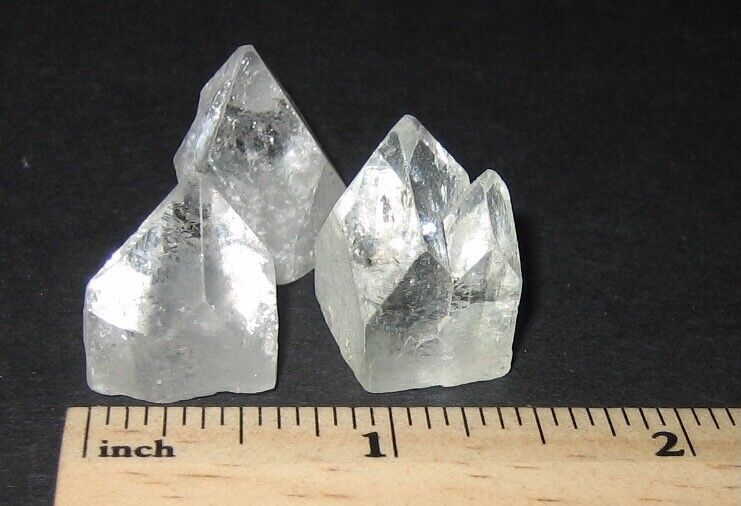 3 SMALL NATURAL 0.55"–0.6" APOPHYLLITE CRYSTAL PYRAMID POINT TIPS INDIA 20.9g