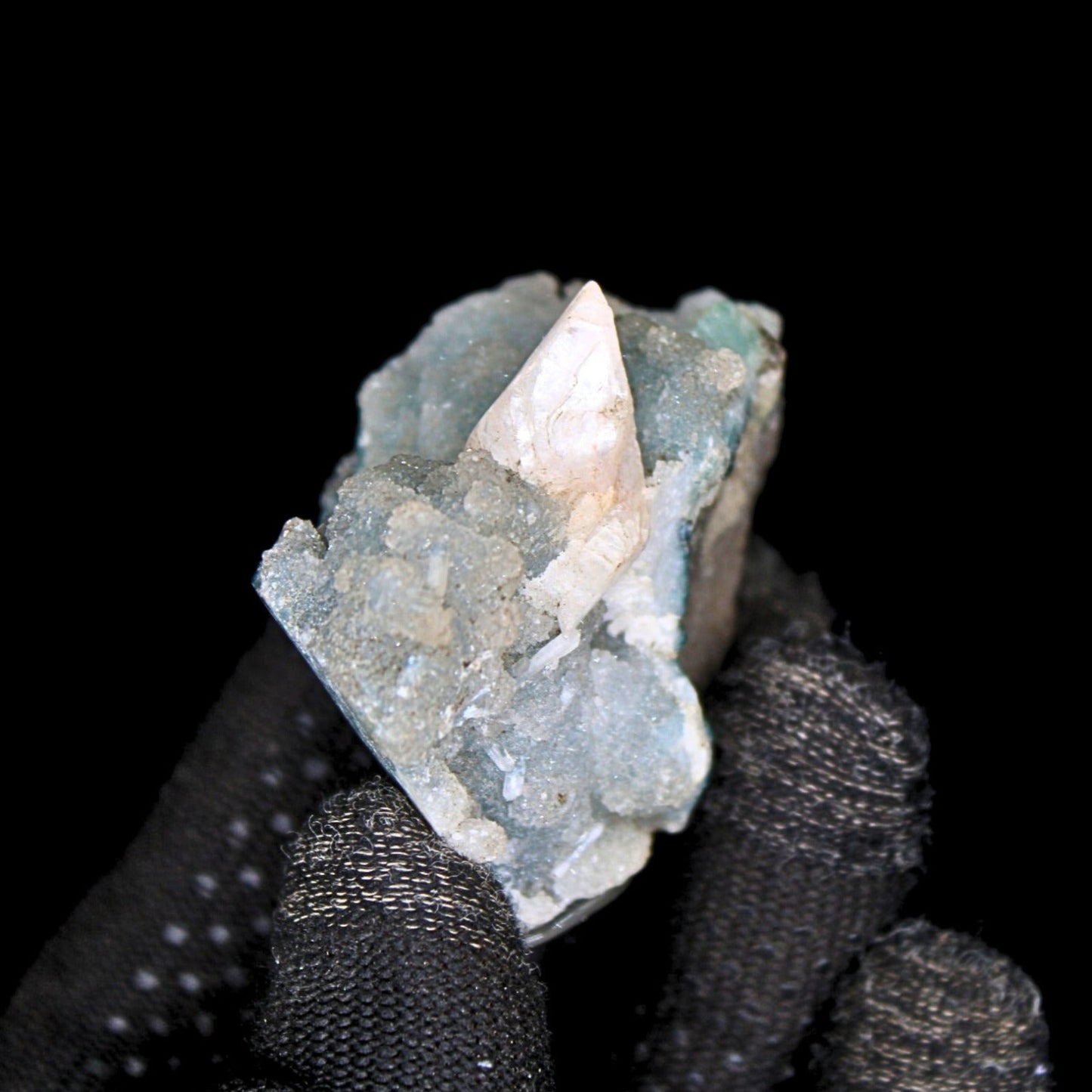 Green Chalcedony & Stilbite Crystal 60g | Calm Energy, Healing Stone 6x4 cm
