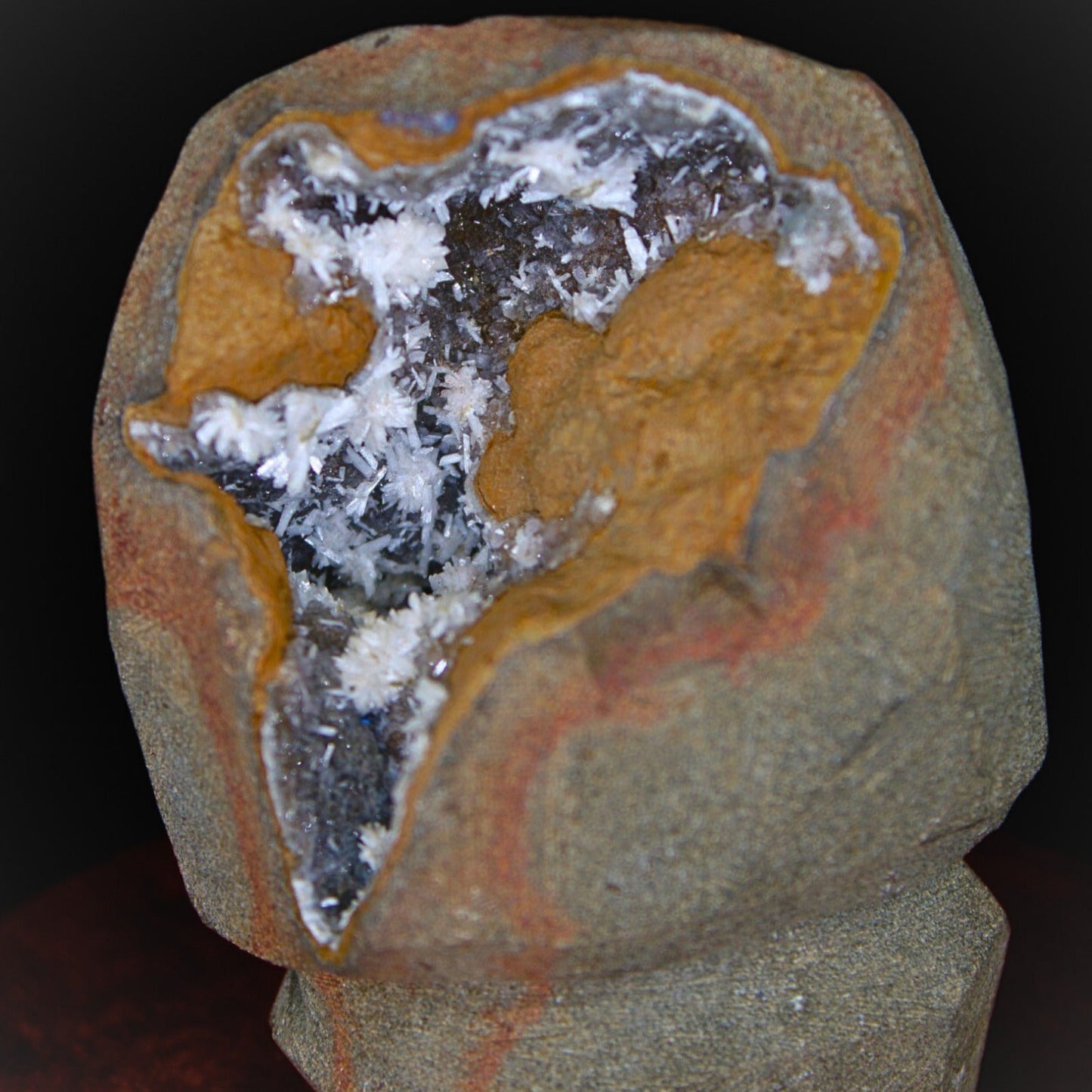 Natural Scolecite Geode & Chalcedony Crystal Cluster 306g Healing Energy Stone