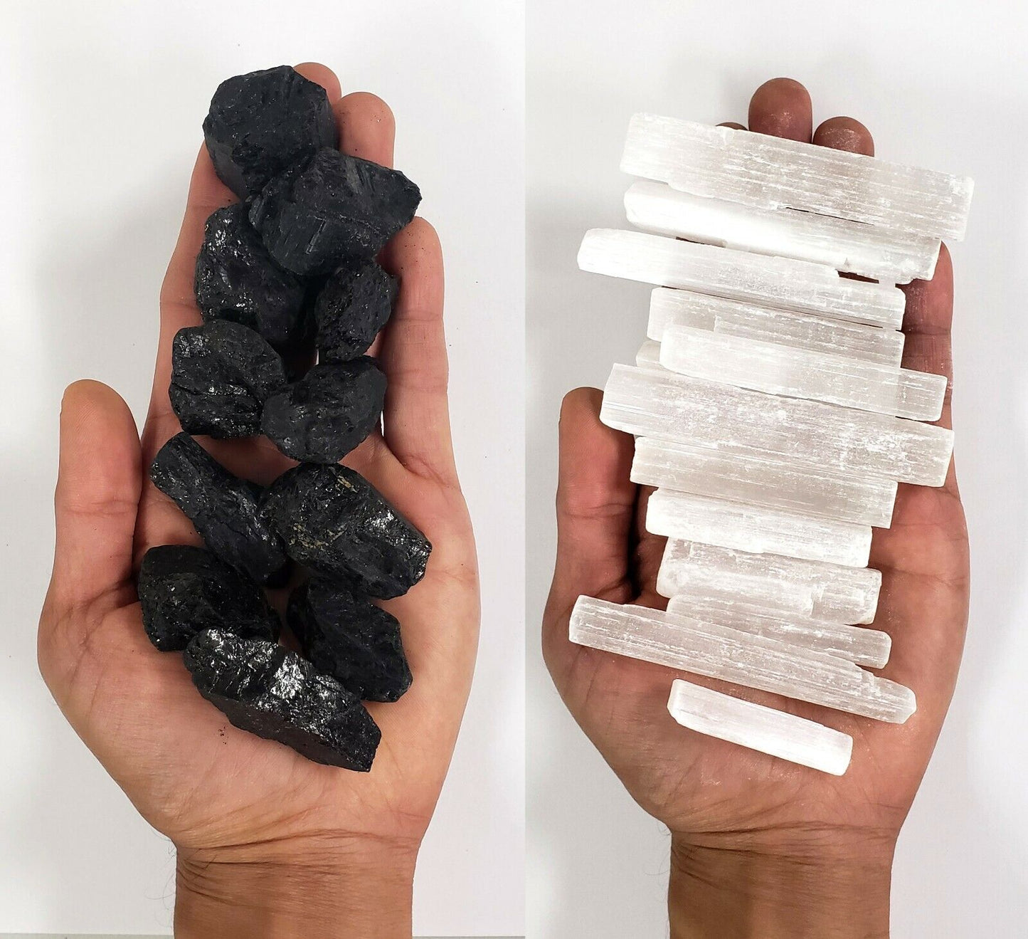 Black Tourmaline & Selenite Sticks Bulk - Combo Bulk Crystals - Natural Stones