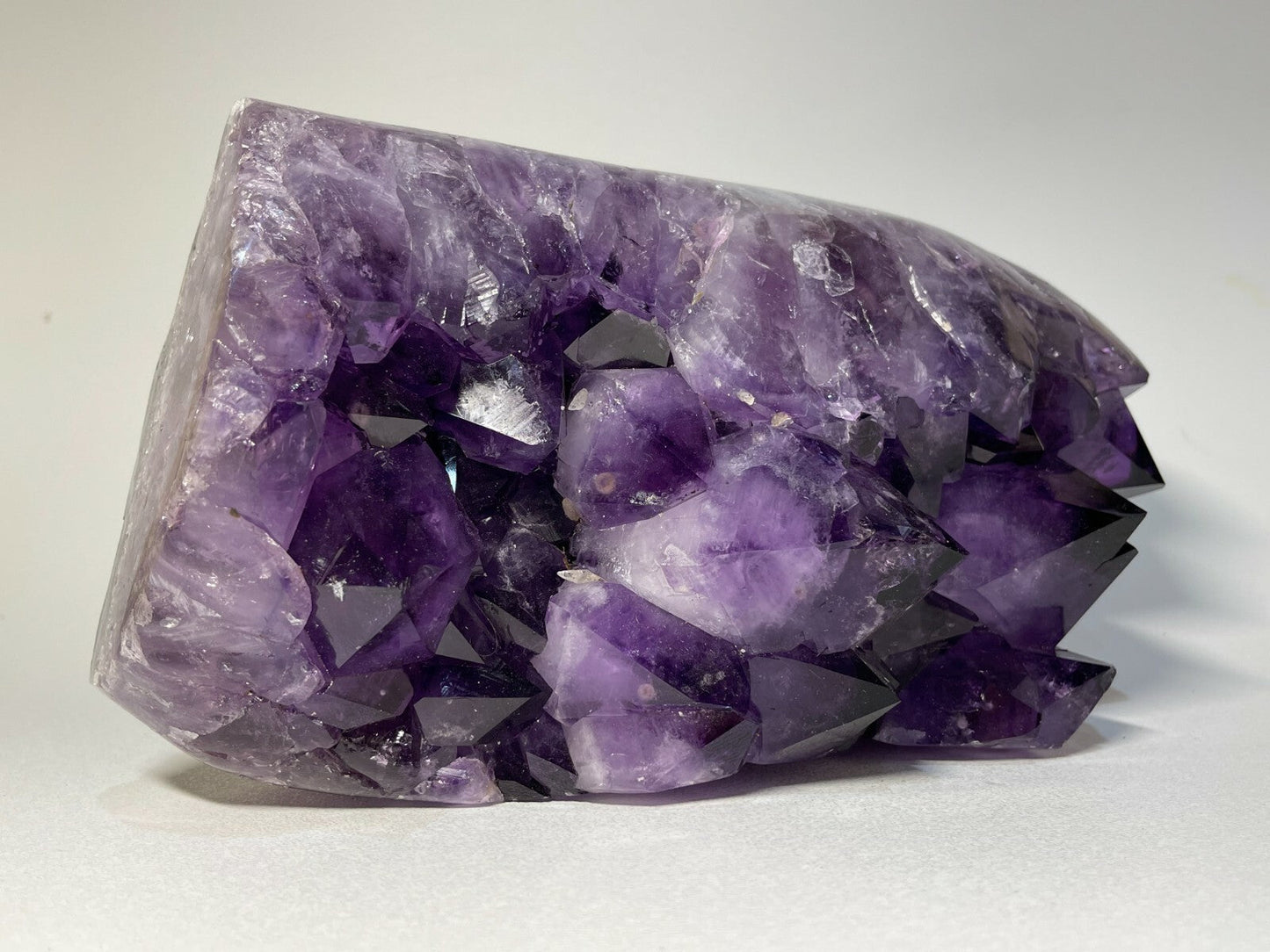 Finely Polished Uruguay Deep Purple Amethyst Cluster Crystal Geode, Pick a Size