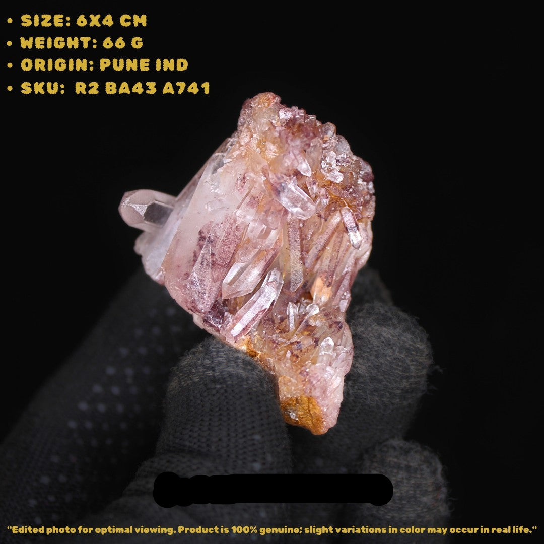 Phantom Clear Quartz Cluster 66g Natural Healing Crystal 6x4 cm from India