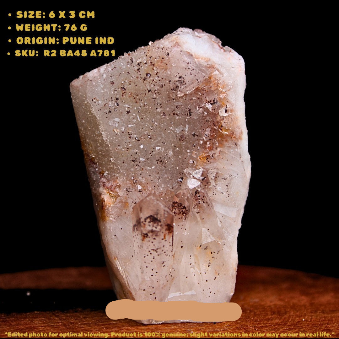 Phantom Quartz Crystal Cluster 75g 6x3 cm Natural Healing Stone from India