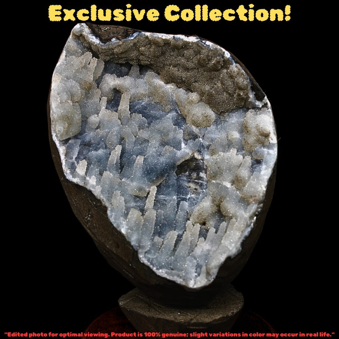 Chalcedony Geode Healing Cluster 4.64 lbs 19x13 cm Natural Crystal Specimen