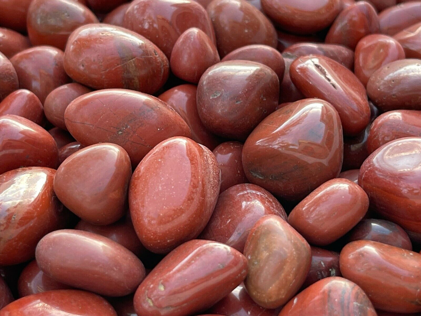 Grade A++ Red Jasper Tumbled Stones, 0.8"-1.25" Tumbled Red Jasper,Pick How Many