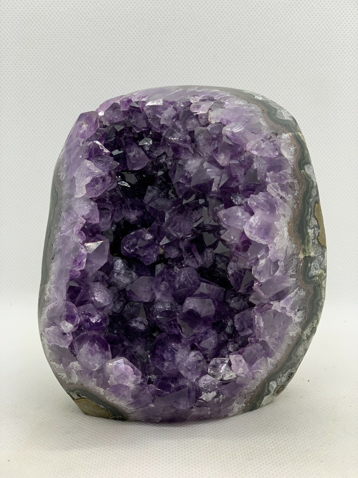 Finely Polished Uruguay Deep Purple Amethyst Cluster Crystal Geode, Pick a Size
