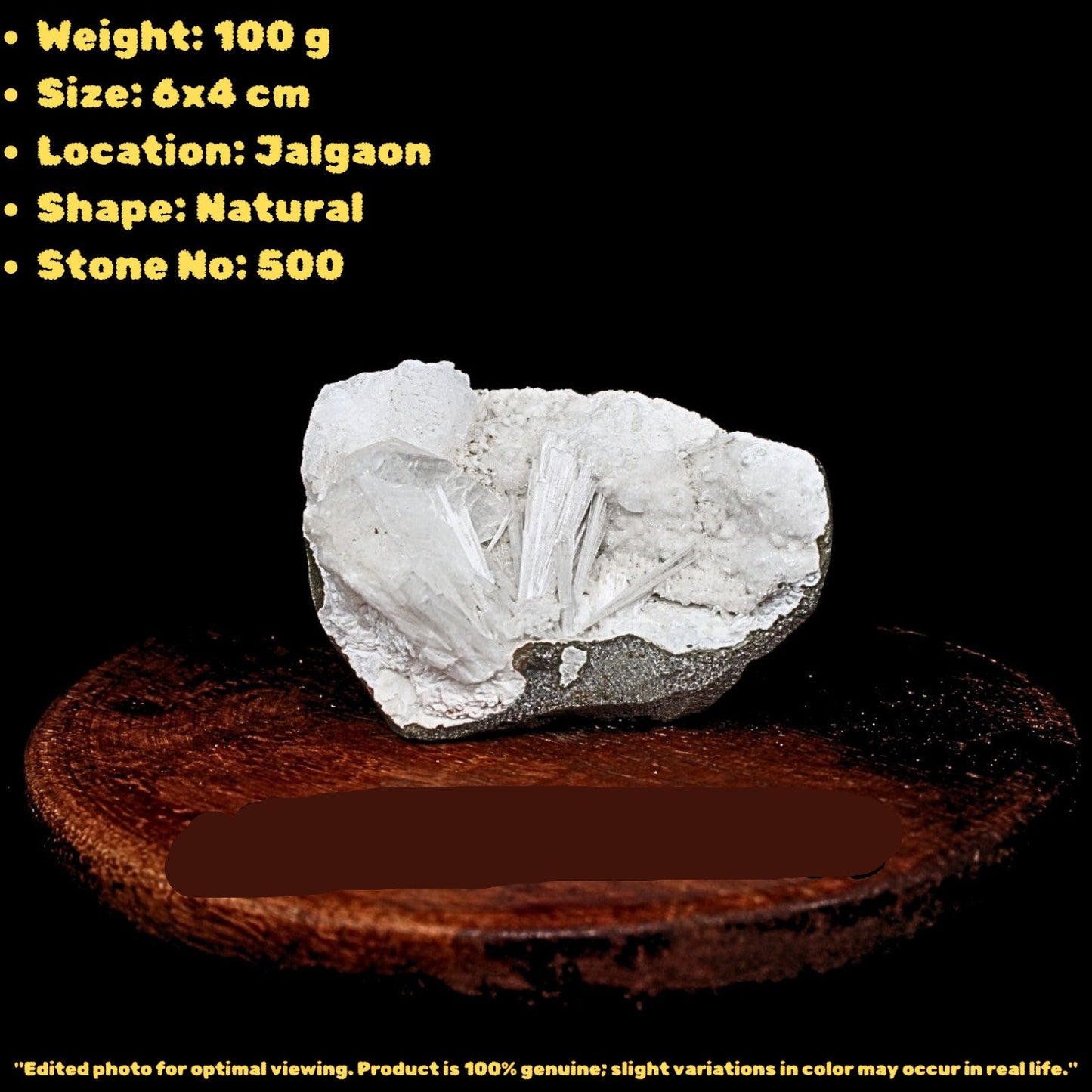 100g Scolecite Geode Rare Needle Crystal Formation India Mineral Specimen