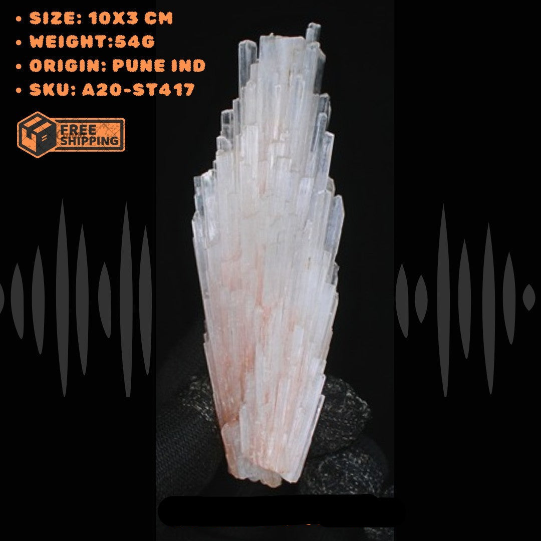 Natural Scolecite Cluster Crystal 54g White Zeolite Mineral from India