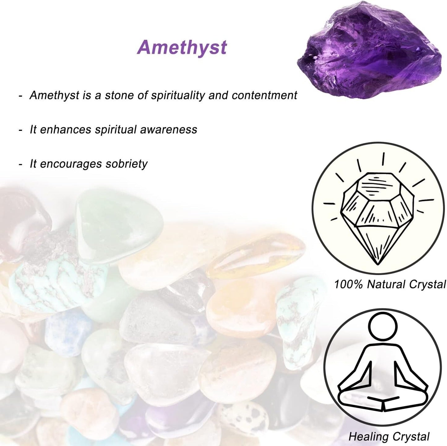 Deep Amethyst Raw Crystals 1.25-2" 25-35g Natural Healing Stones Tumbling Reiki