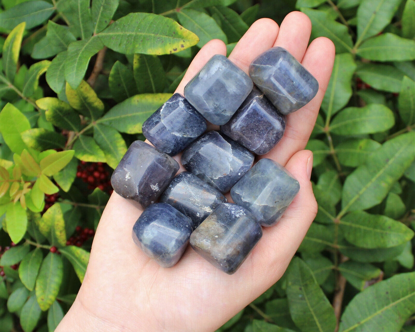2 Medium Large Tumbled Iolite Gemstone Crystals (Third Eye Chakra)