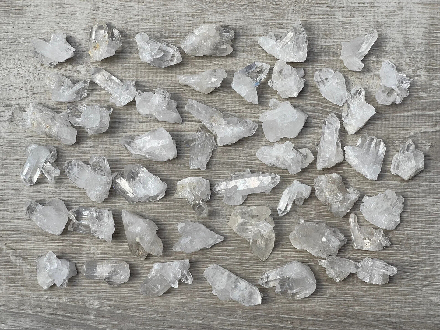 10 pcs Box Clear Quartz Clusters Collection, Grade A++ Raw Clear Quartz Geode