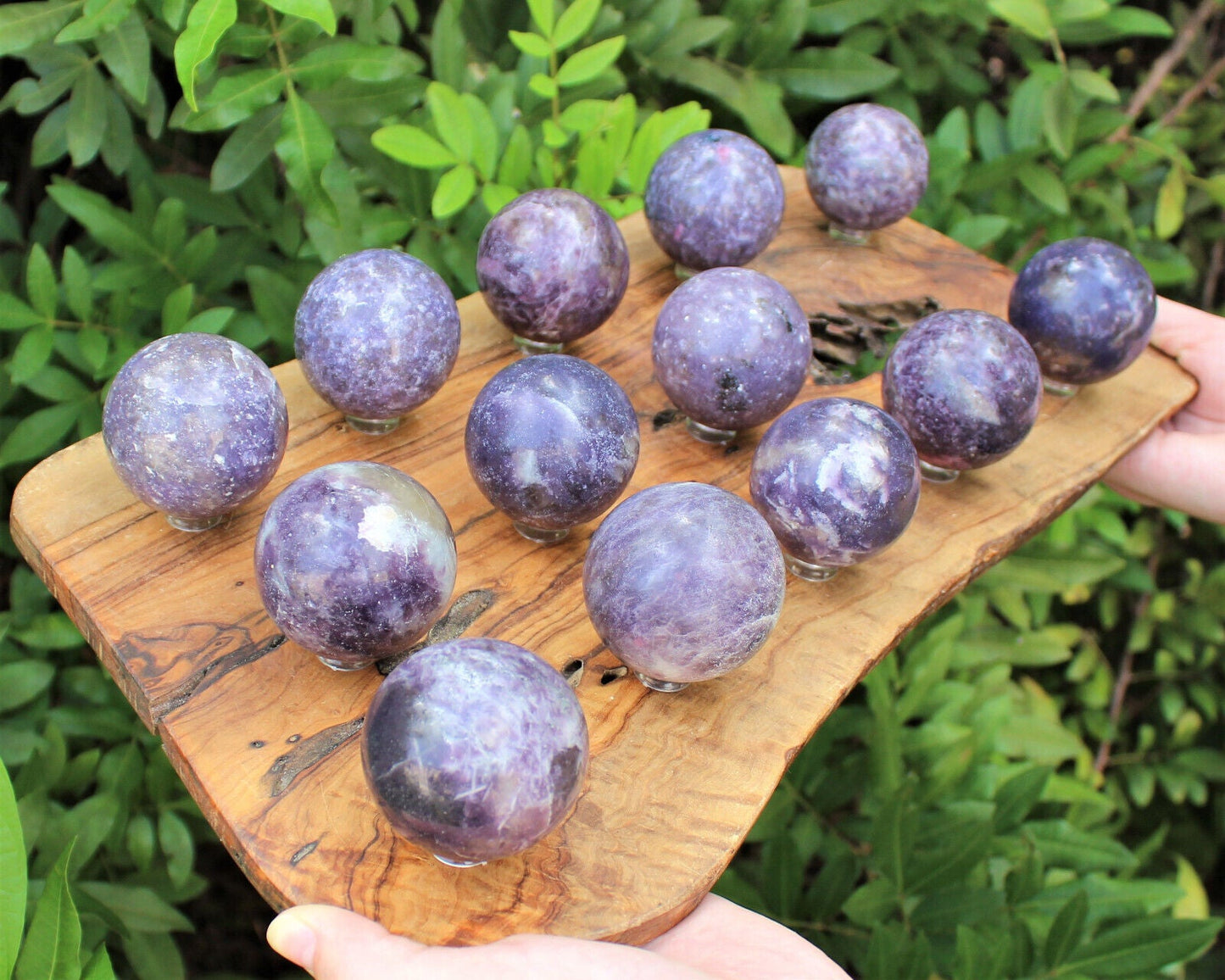 Lepidolite Crystal Sphere LARGE 2" Sphere + Stand (AA Quality Lepidolite Sphere)