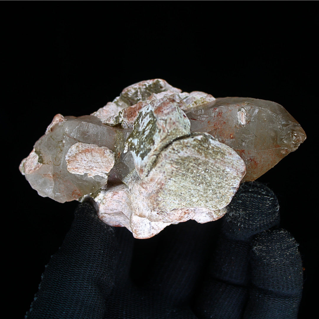 280g Rare Himalayan Smokey Quartz & Pyrite on Matrix High-Grade Crystal Specimen