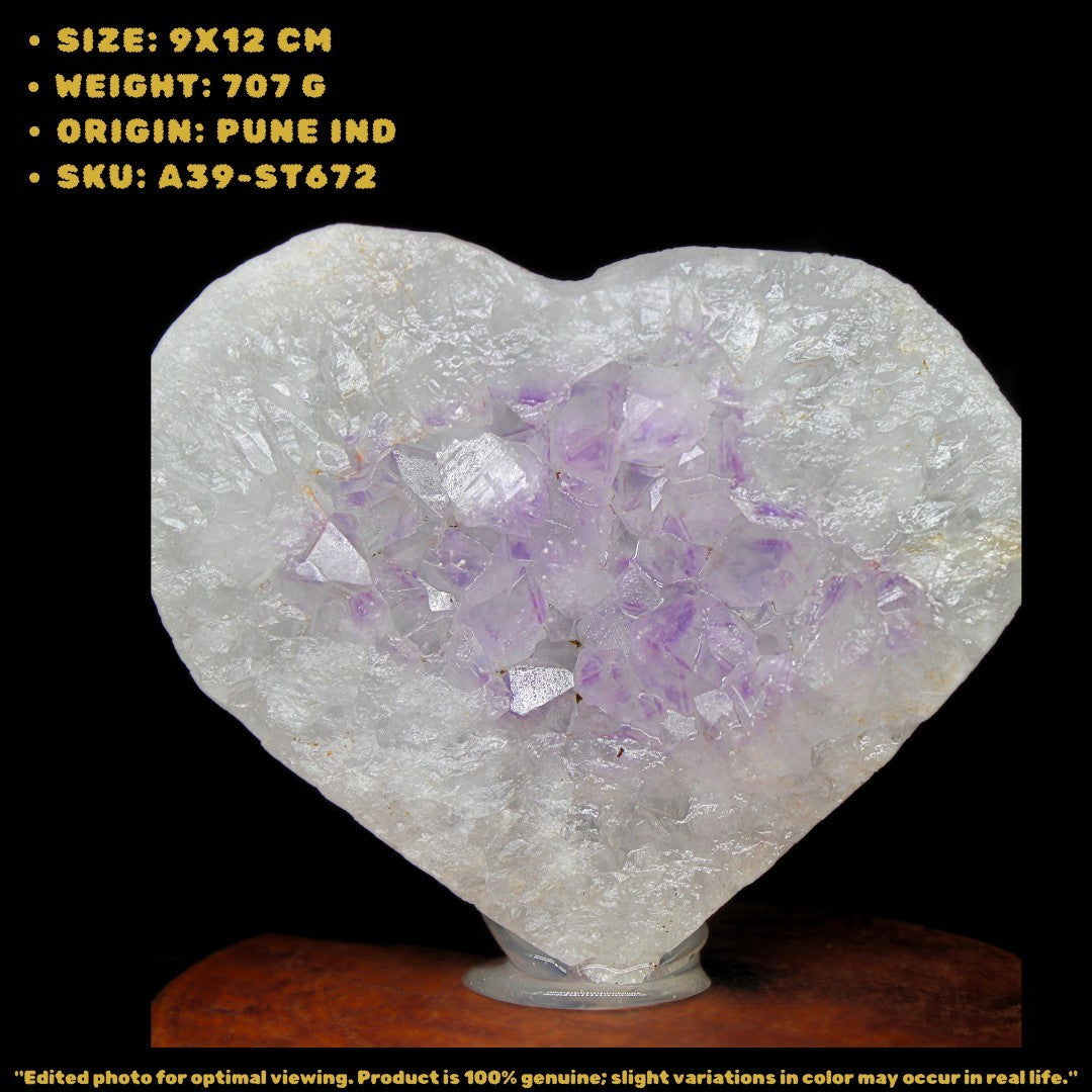 Amethyst Heart Cluster 707g Reiki Healing Crystal Crown Chakra Stone