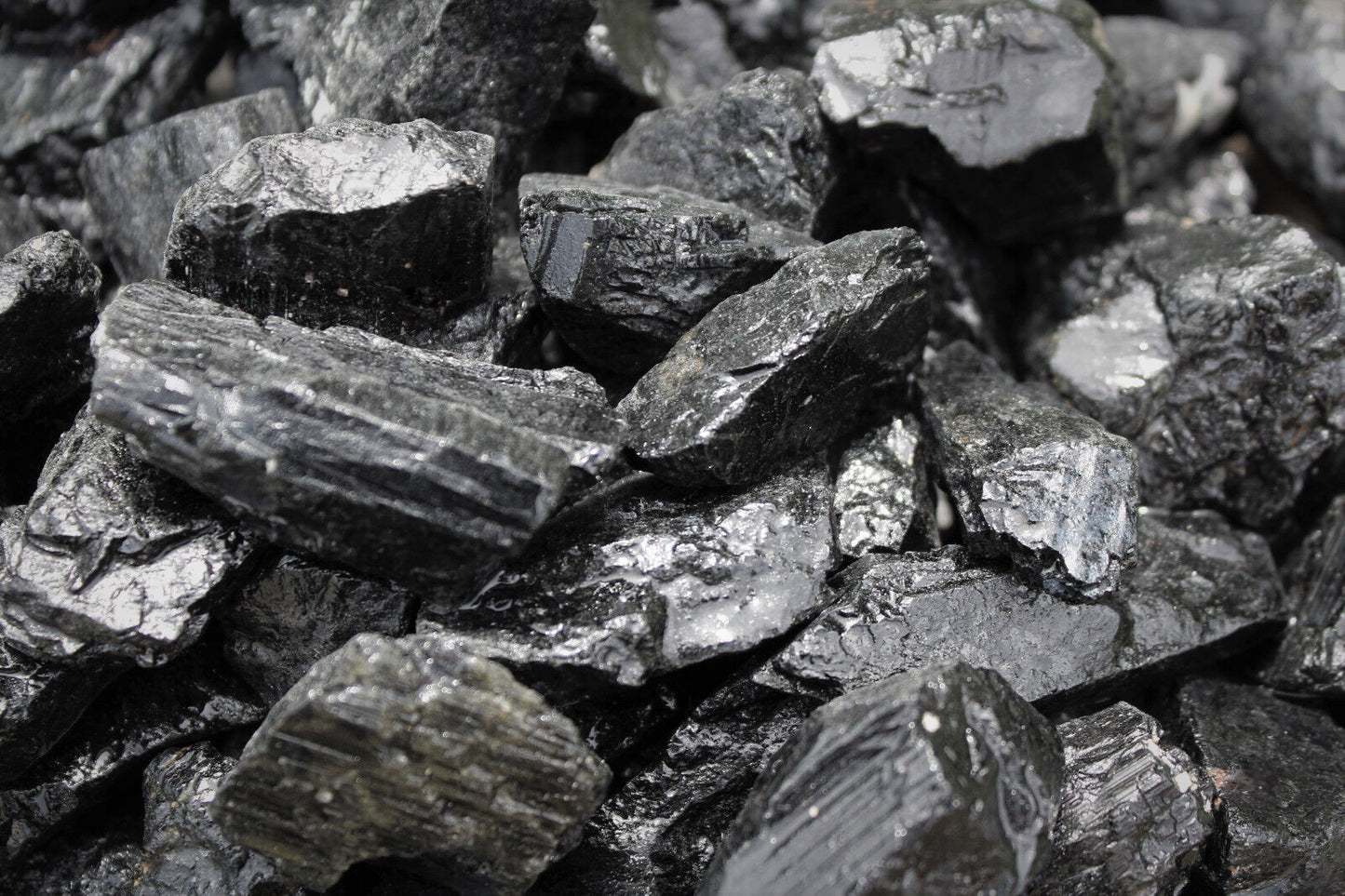 Black Tourmaline Rough Natural Stones โ 1/2 lb Bulk Wholesale (8 oz)