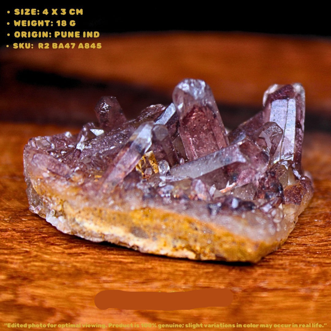 103g Red Phantom Quartz Crystal Cluster Rare Collector's Mineral India