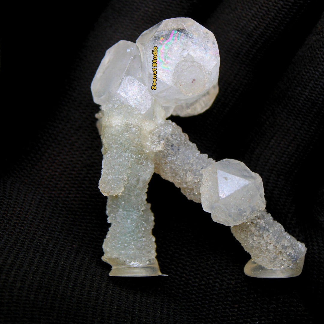 Natural Apophyllite Luster Cluster Matrix 7cm 210g Rare Tower Specimen from Indi