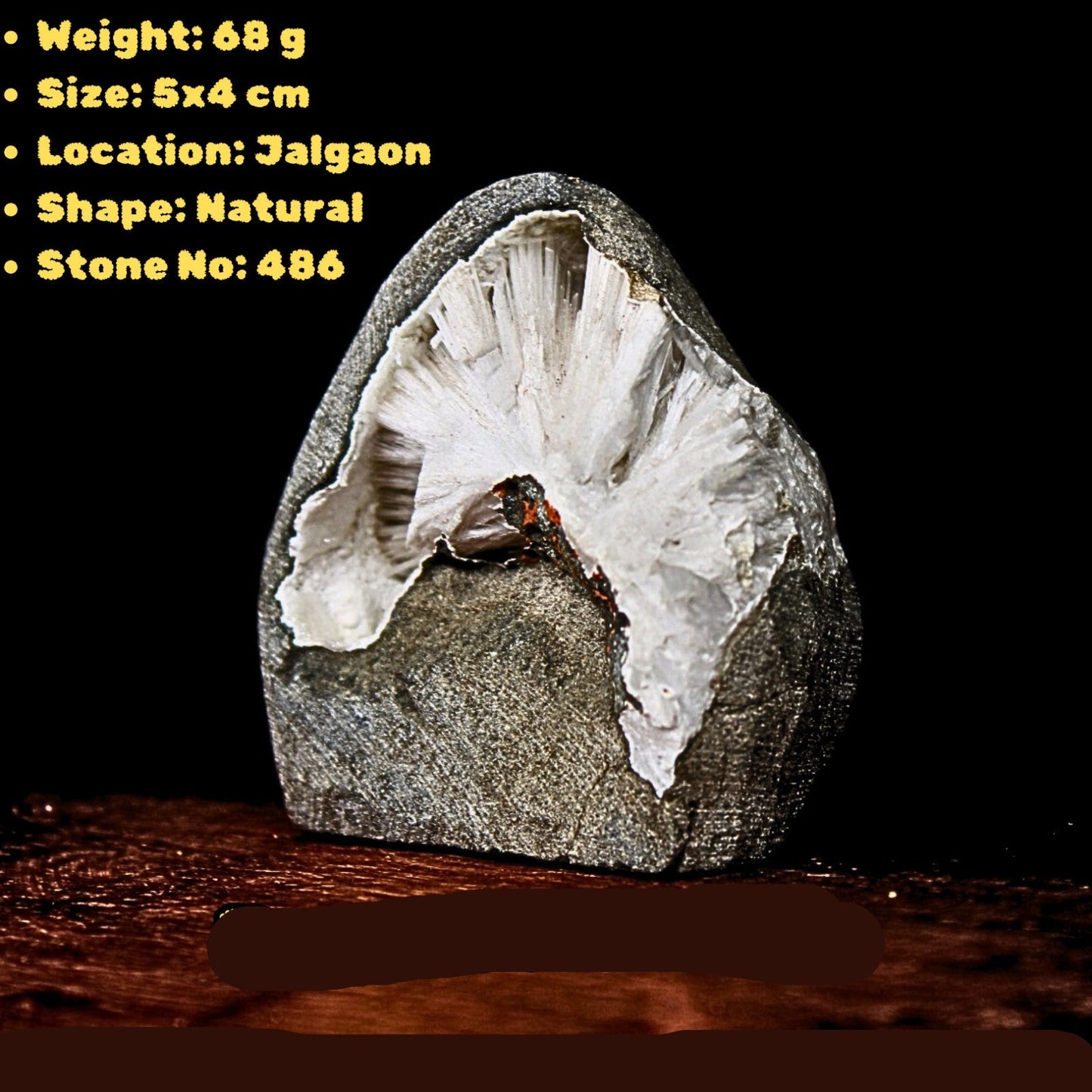 Scolecite Geode 68g Healing Crystal Crown Chakra Reiki Meditation Stone