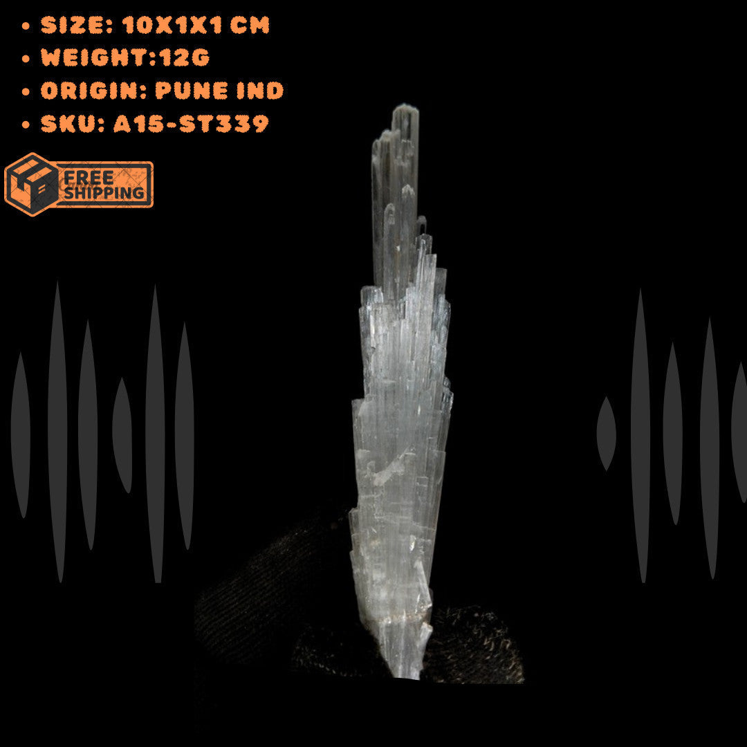 Natural Scolecite Crystal 12g 10x1x1cm Rare White Zeolite India