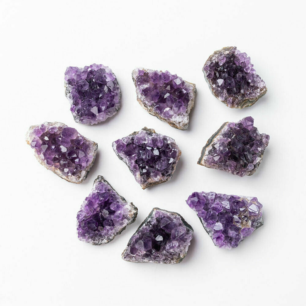 100% Natural Raw Amethyst Quartz Geode Druzy Crystal Cluster Healing Specimen