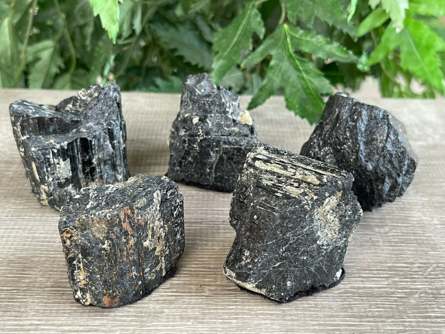 Standing Raw Black Tourmaline Chunk / Rod, Free Form Natural Black Tourmaline