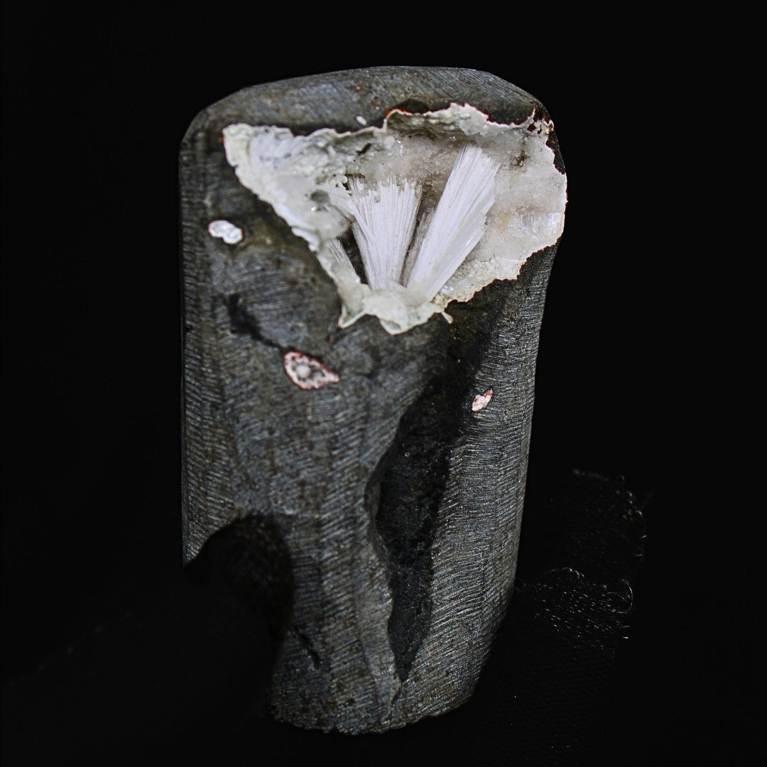 Scolecite Spray on Quartz Geode 330g Healing Crystal Reiki Meditation Stone