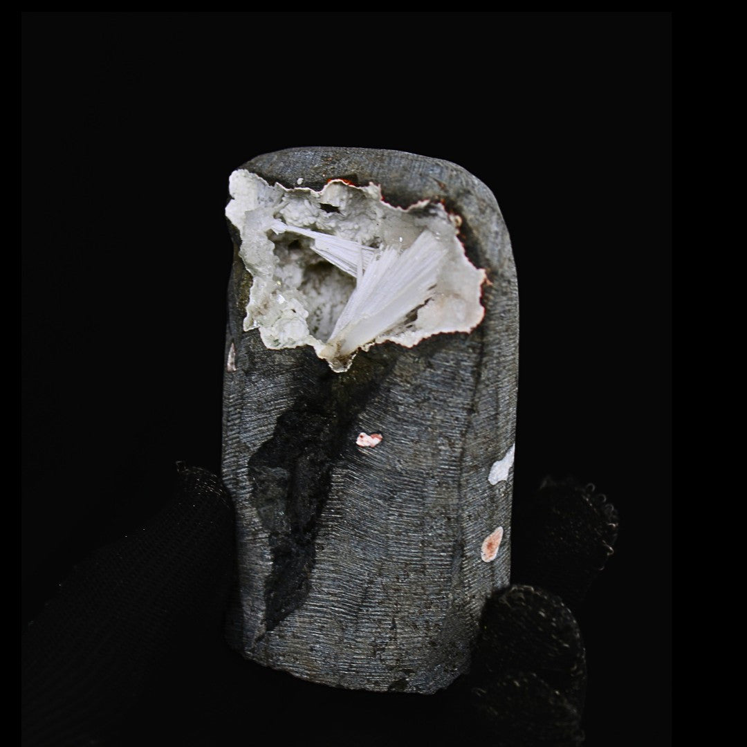 Scolecite Spray on Quartz Geode 330g Healing Crystal Reiki Meditation Stone