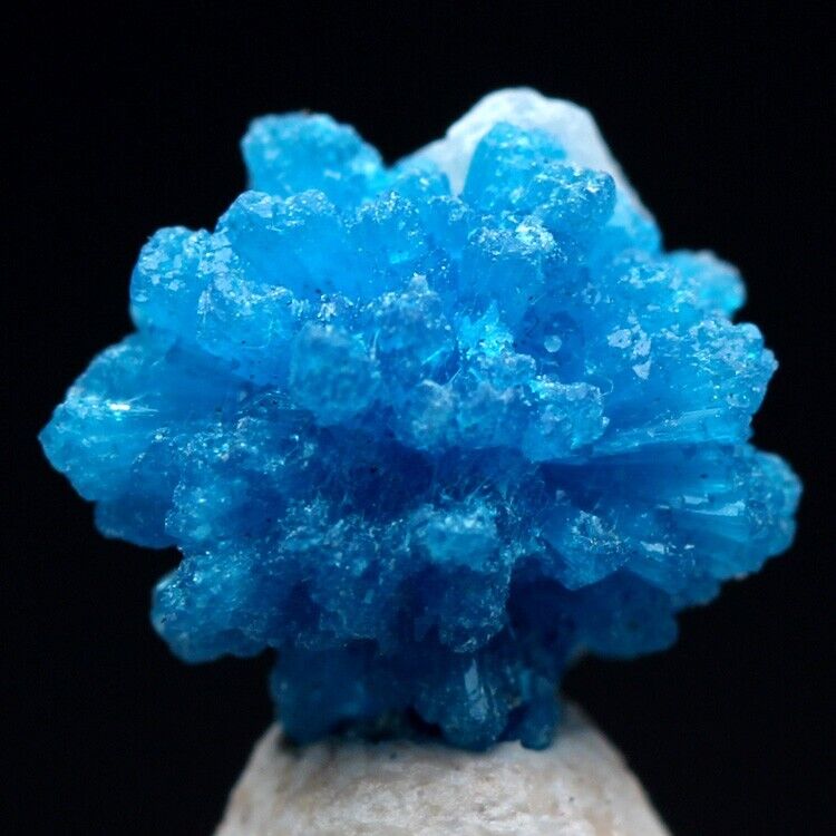 CAVANSITE STILBITE Specimen Blue Crystal Cluster Mineral INDIA w/ ID card