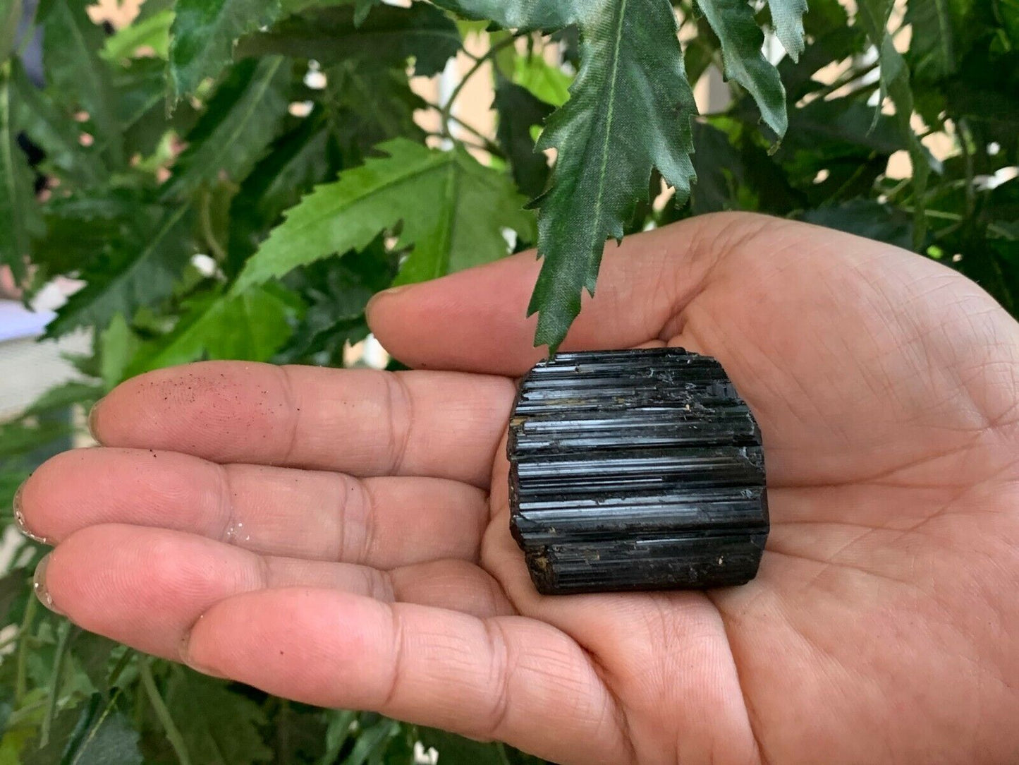 Grade A++ Shiny Black Tourmaline Stone, 0.85-1.25" Natural Black Tourmaline
