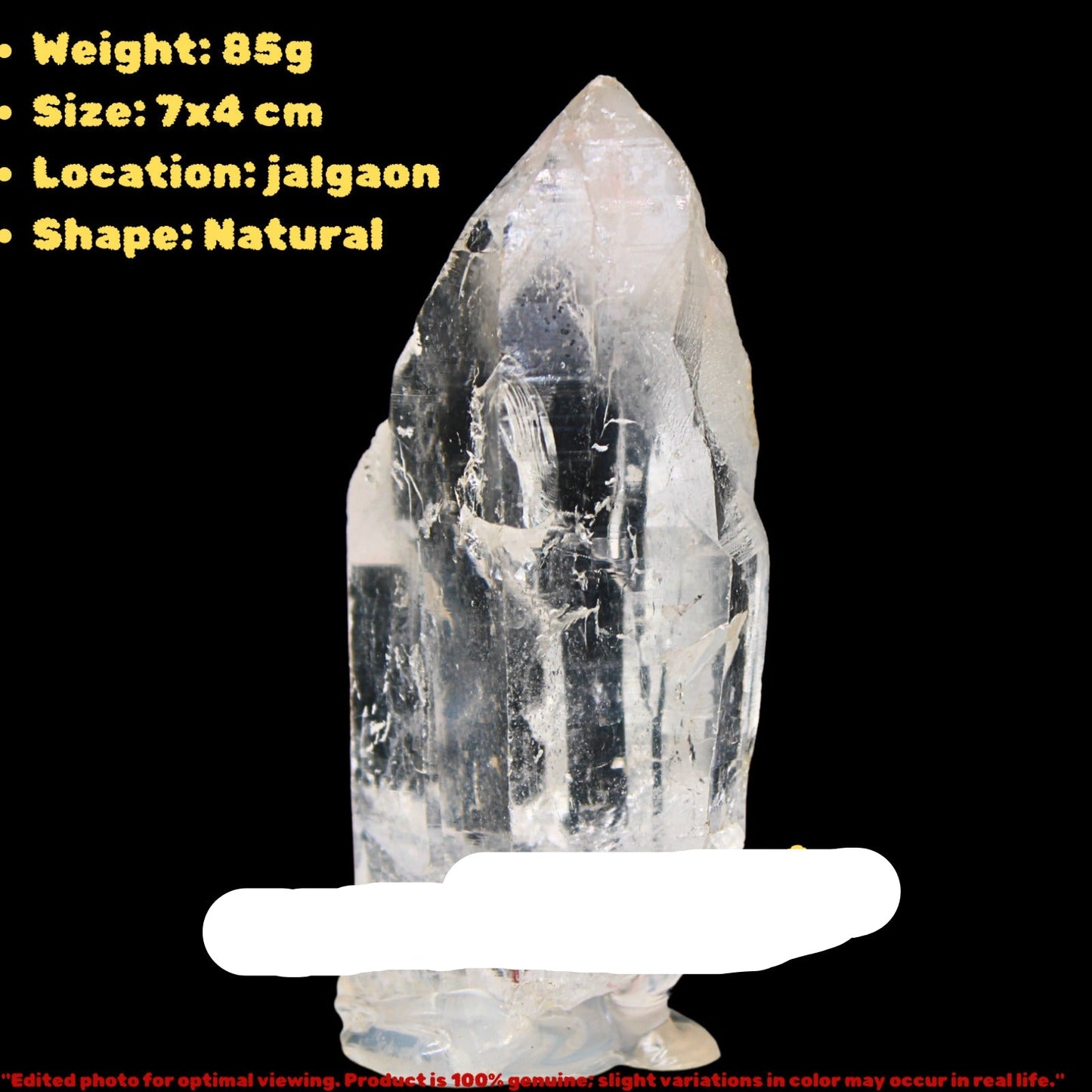 Himalayan Clear Quartz Point Wand Ethically Sourced Healing Crystal from India