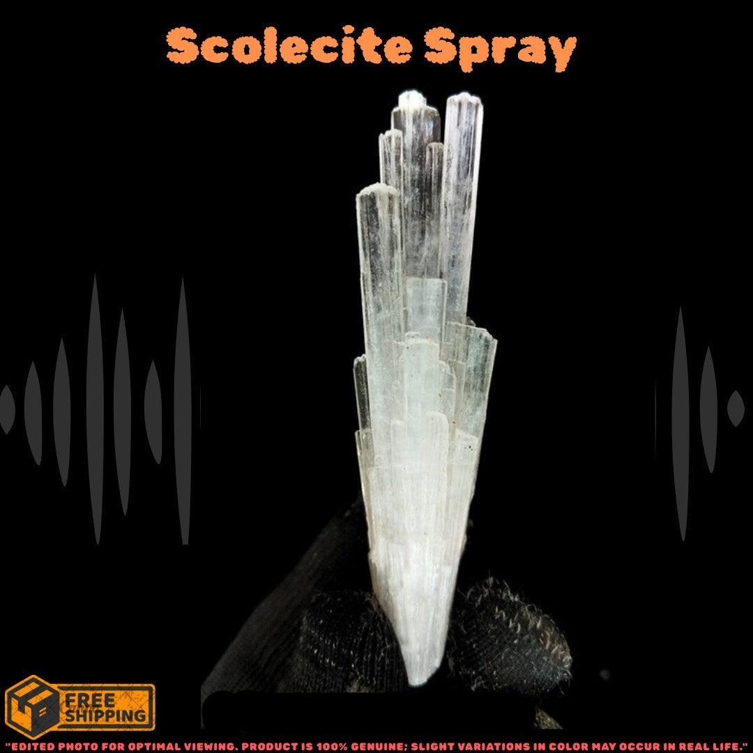 Rare Scolecite Raw Cluster 15g Zeolite Mineral Specimen from India 8x2x2cm