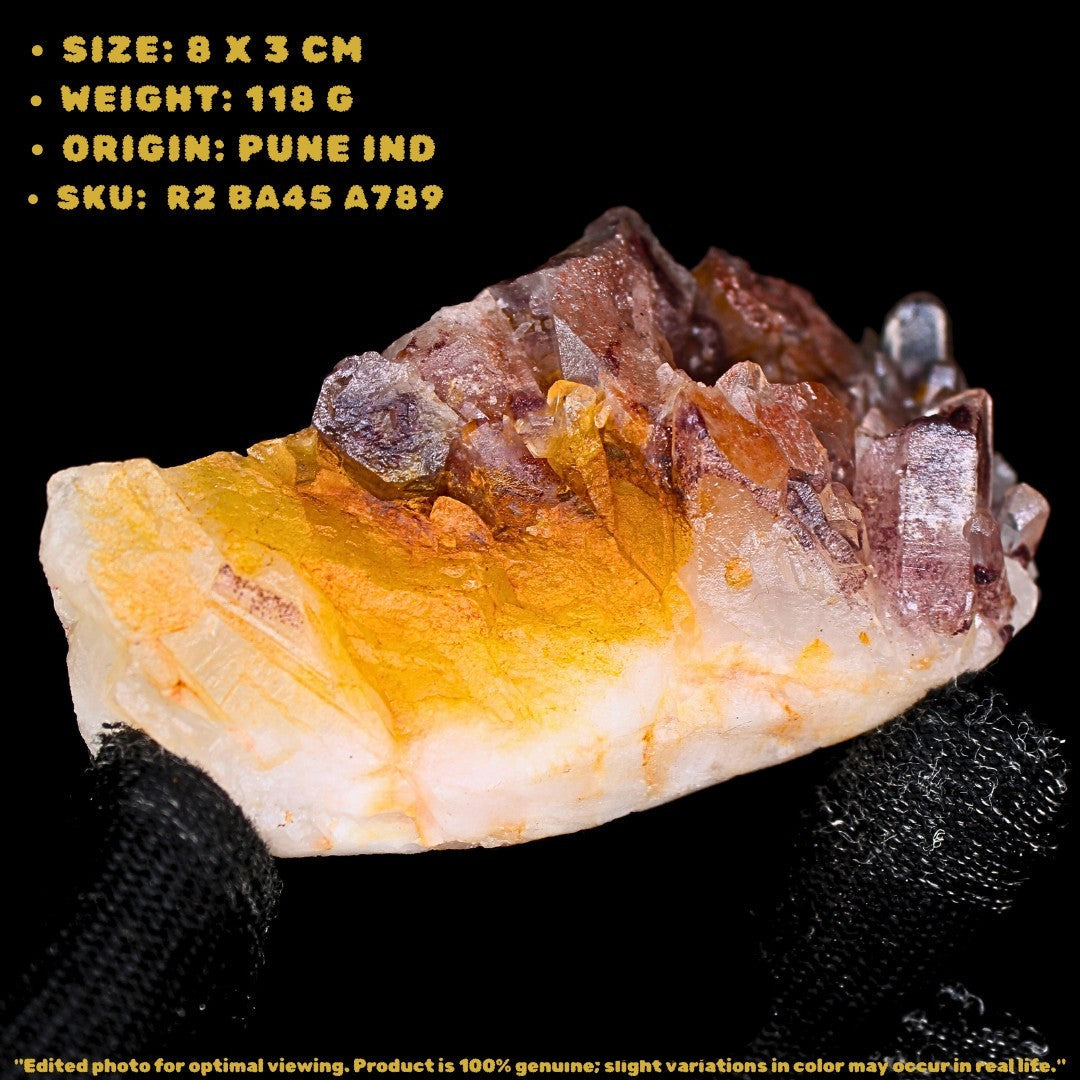 Phantom Quartz Crystal 118g 8x3 cm Natural Raw Cluster Healing Stone India