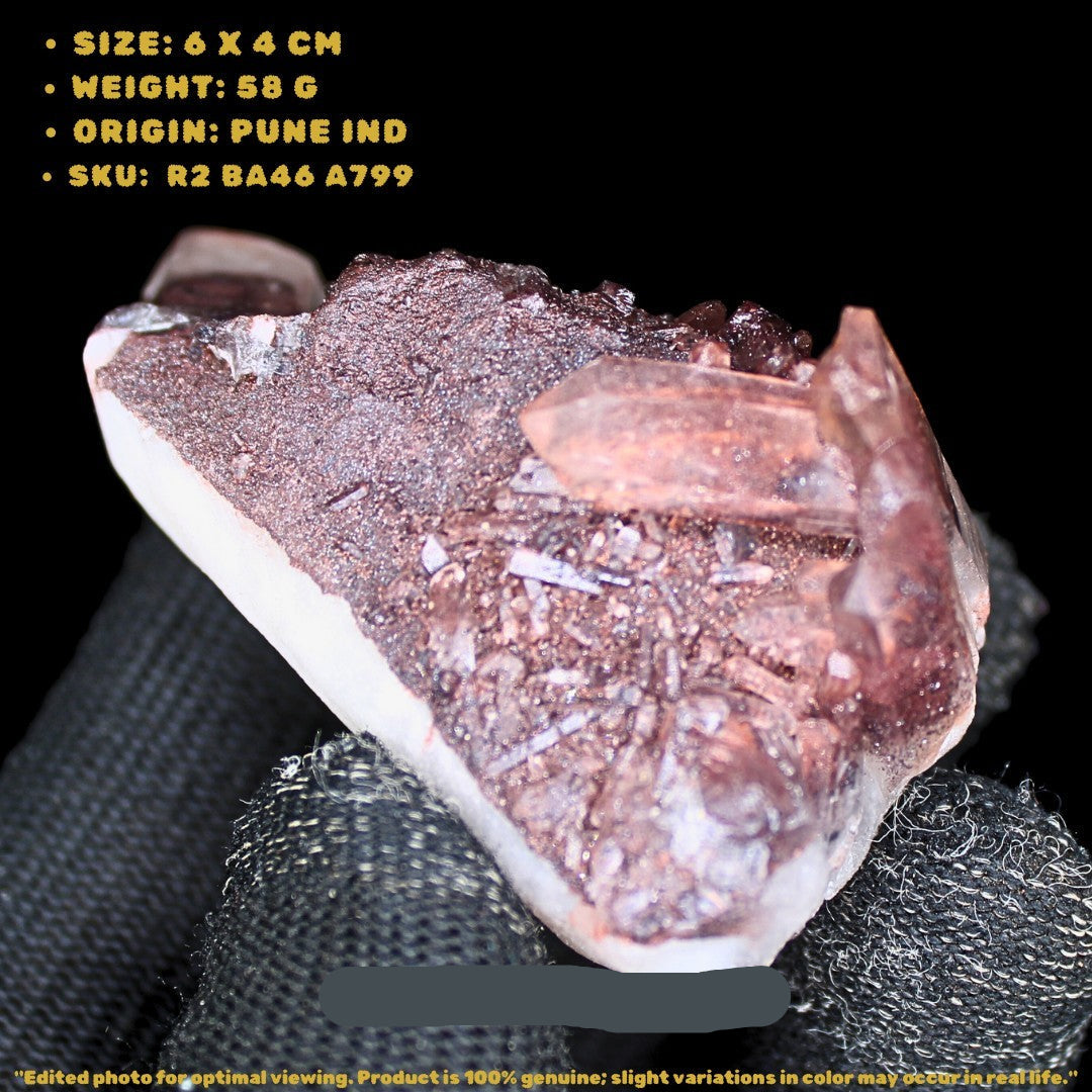 Natural Phantom Quartz Cluster 58g 6x4 cm Healing Crystal from India