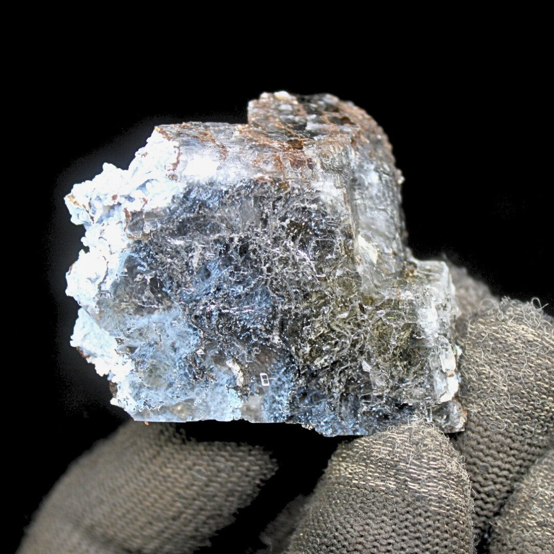 Calcite Black Rutile Inclusions 45g Rare Mineral Specimen India 6x4.5cm