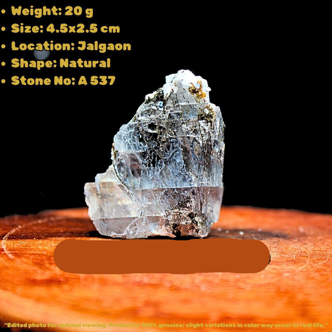 Rare 20g Rainbow Calcite & Blue Chalcedony Specimen Crystal India