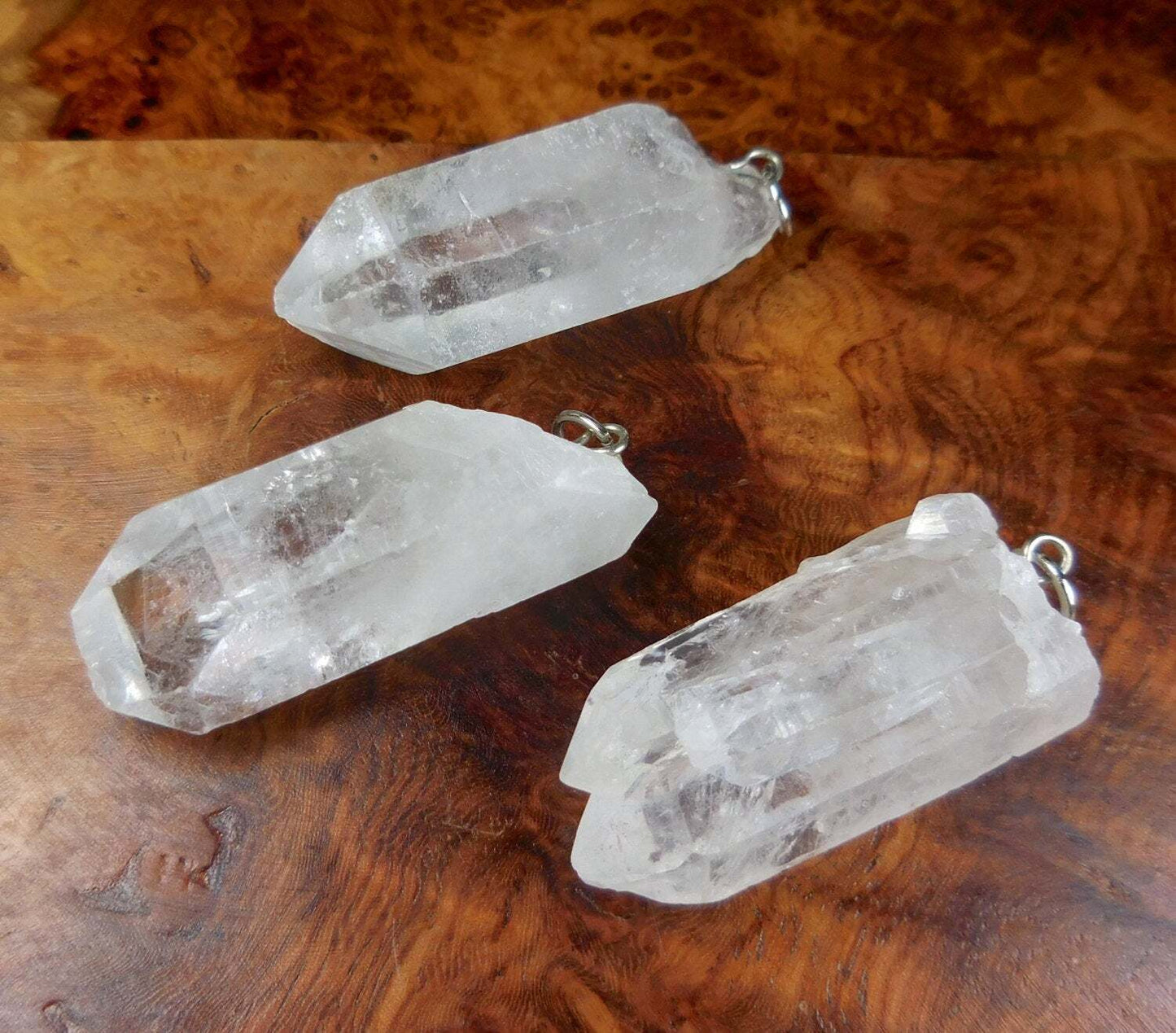 Raw Quartz Crystal Pendant Large Rough Clear Point Necklace Charm