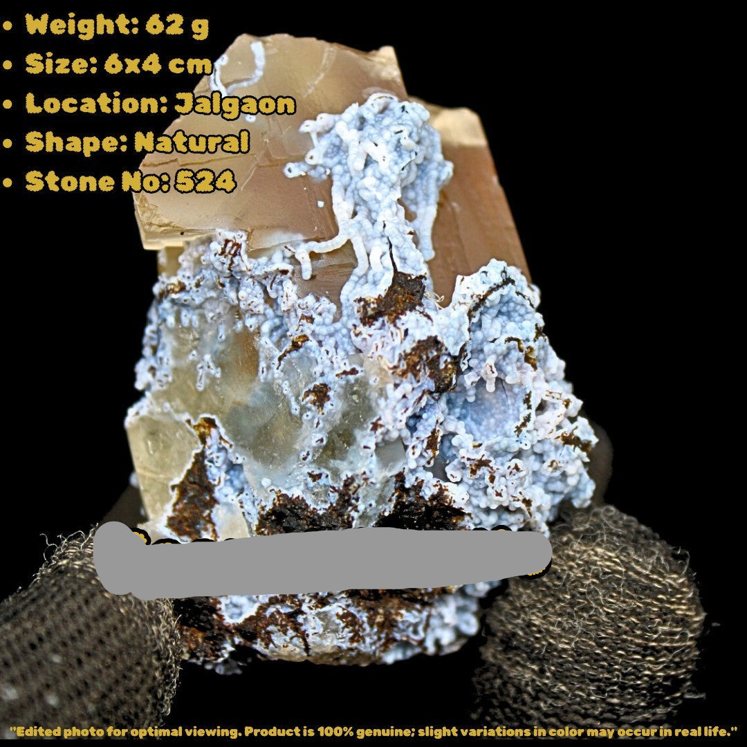 Rare Rainbow Calcite with Mordenite 62g Zeolite Mineral India Specimen
