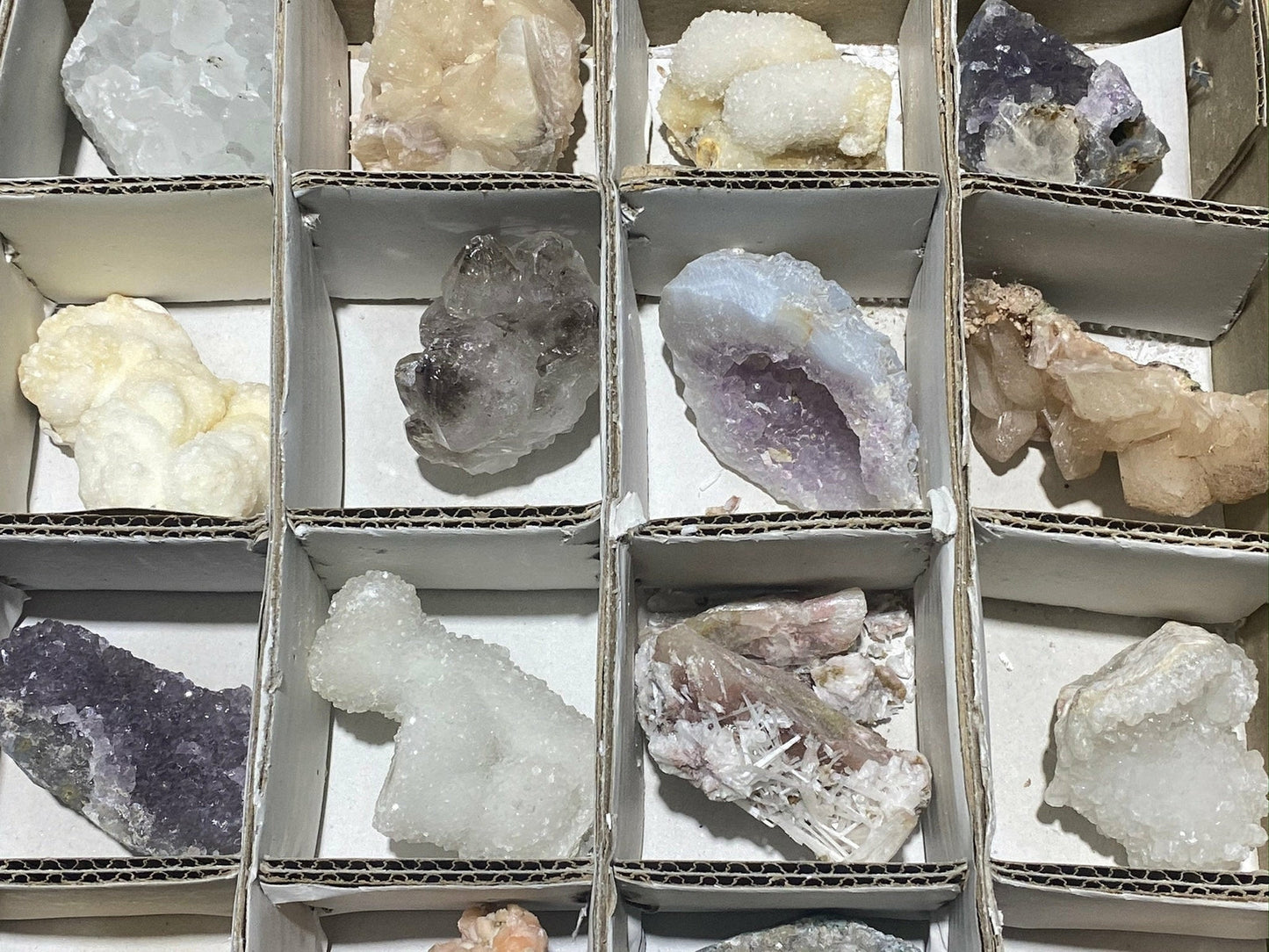 Bulk Wholesale Lot 24 Piece Flat Zeolite Crystal Collection - Rough Raw Crystals