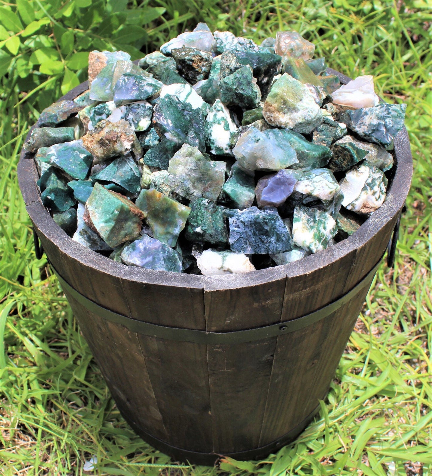 1000 Carat Bulk Lot Natural Rough Moss Agate, Raw Rock Crystal Healing 200 Grams