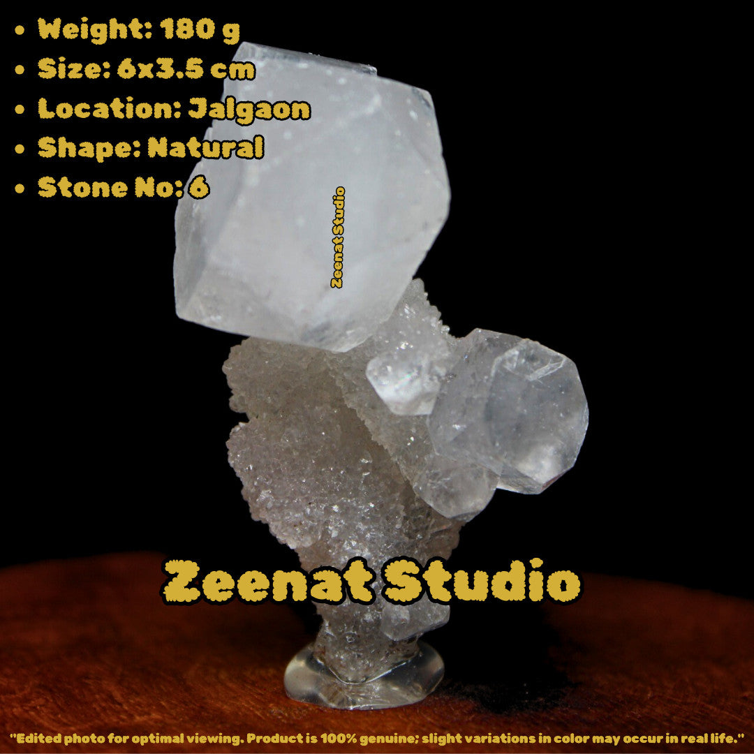 Unusual Apophyllite Crystal Cluster 6cm 180g Shiny Luster Tower Mineral Specimen