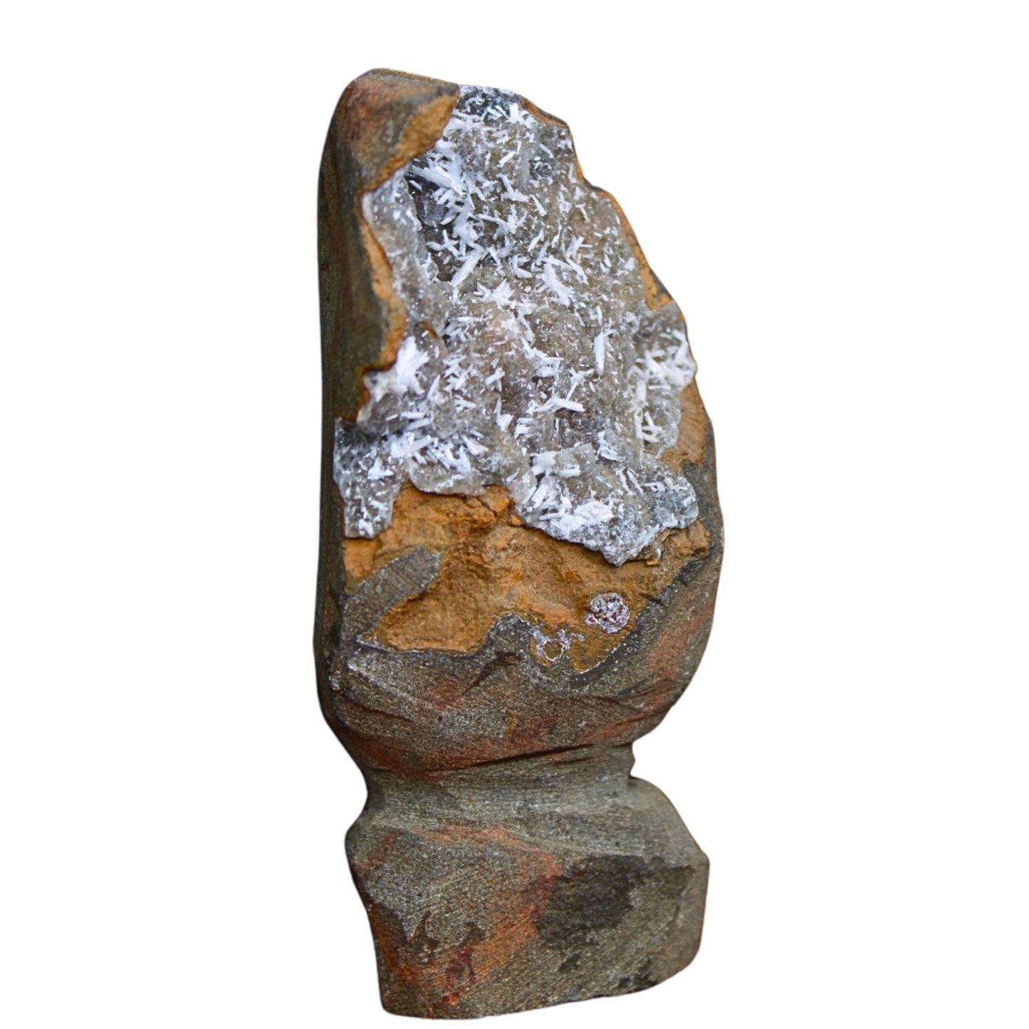 Natural Scolecite Geode Chalcedony Cluster High Healing Crystal Stone 230g