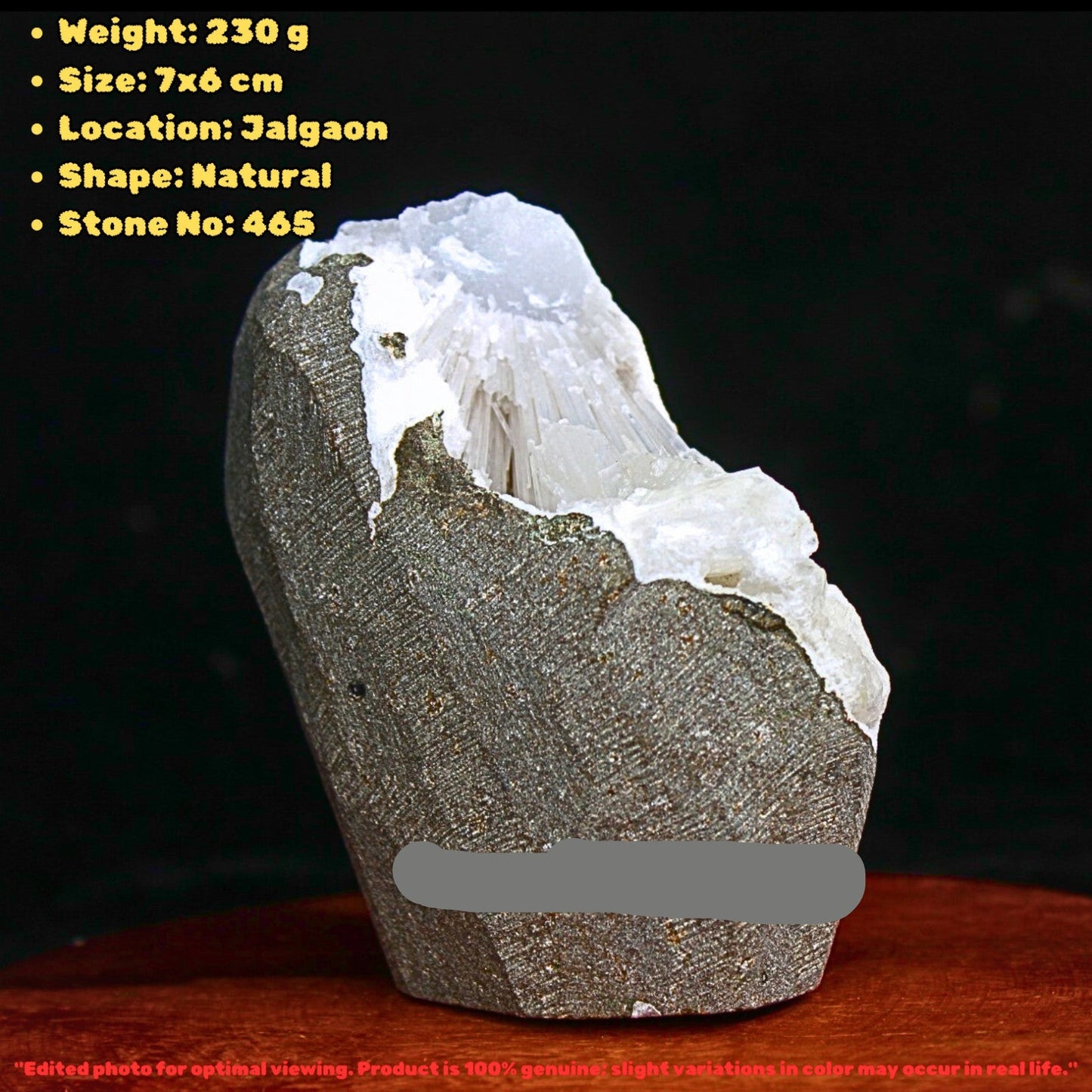 Natural Scolecite Geode & Stilbite Cluster 7x6cm High Vibration Healing 230g