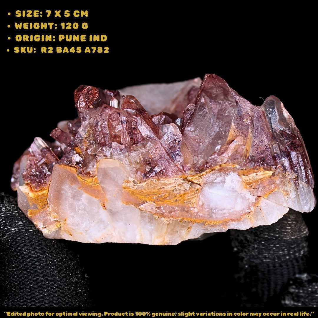 Phantom Quartz Crystal Cluster 120g 7x5 cm Natural Clear Healing Mineral India