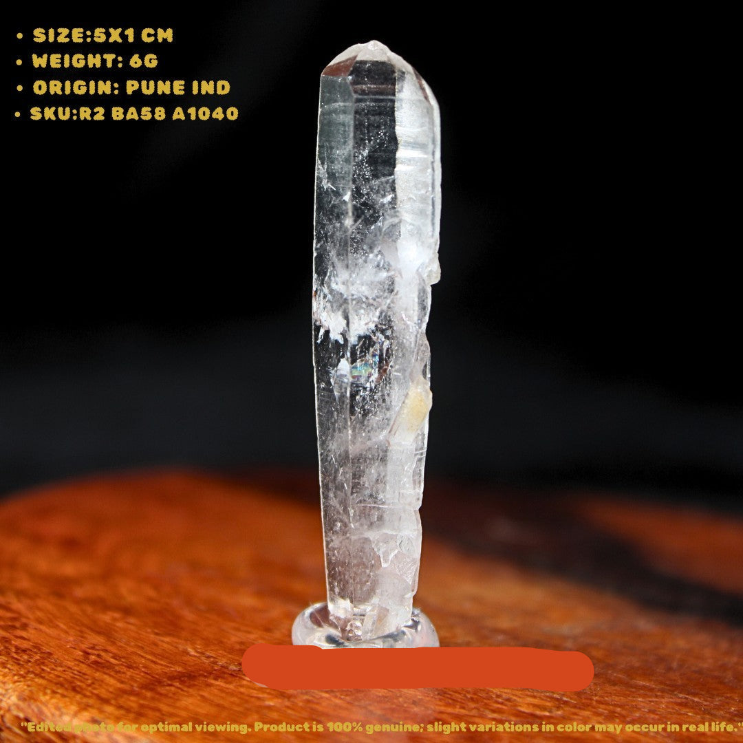 Mini Clear Quartz Crystal 6g Natural Terminated Specimen 5x1cm from India