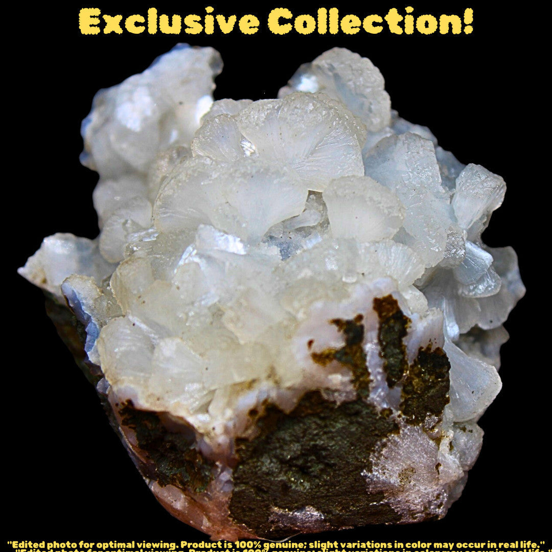 Halundite with Apophyllite Cluster – 210g | 7x7 cm | Natural Crystal from India