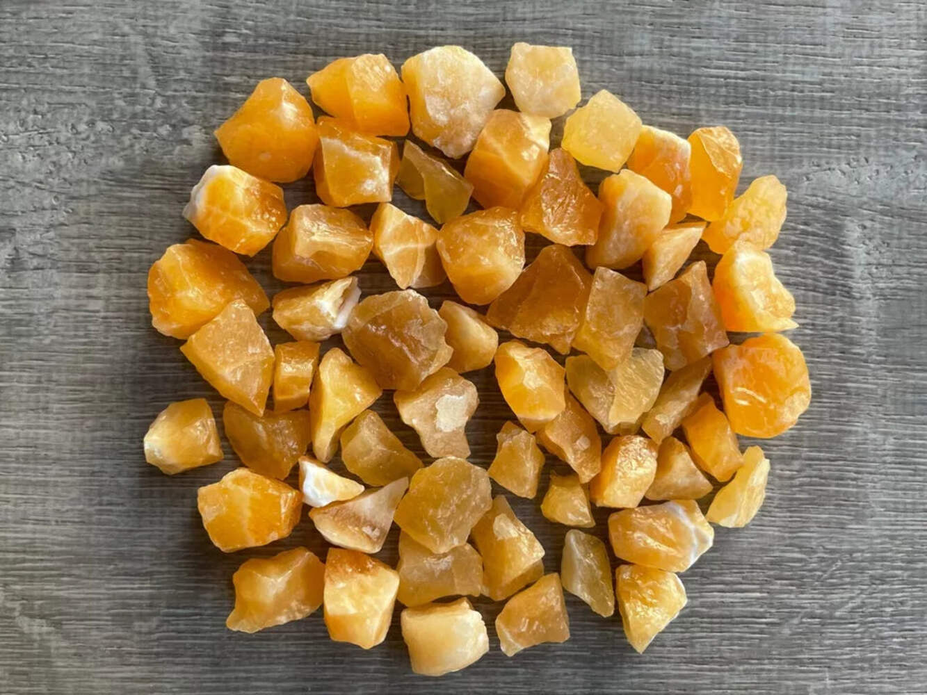 Small Orange Calcite Rough Stones, 0.75"-1.5" Raw Calcite Orange, Wholesale Bulk