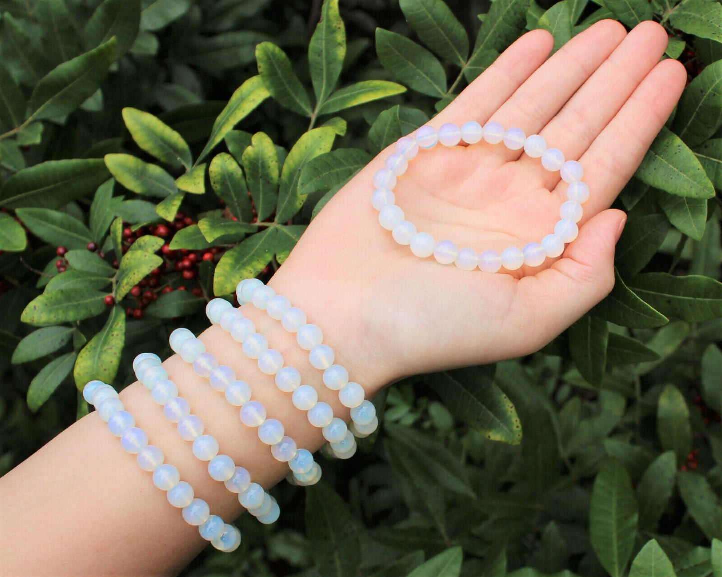 8 mm Bead Gemstone Bracelets: BUY 3 GET 1 FREE! (Stretch Crystal Bead Bracelets)