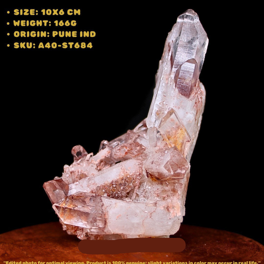 Phantom Clear Quartz Cluster 166g Natural Mineral Specimen 10x6cm Collector Gem