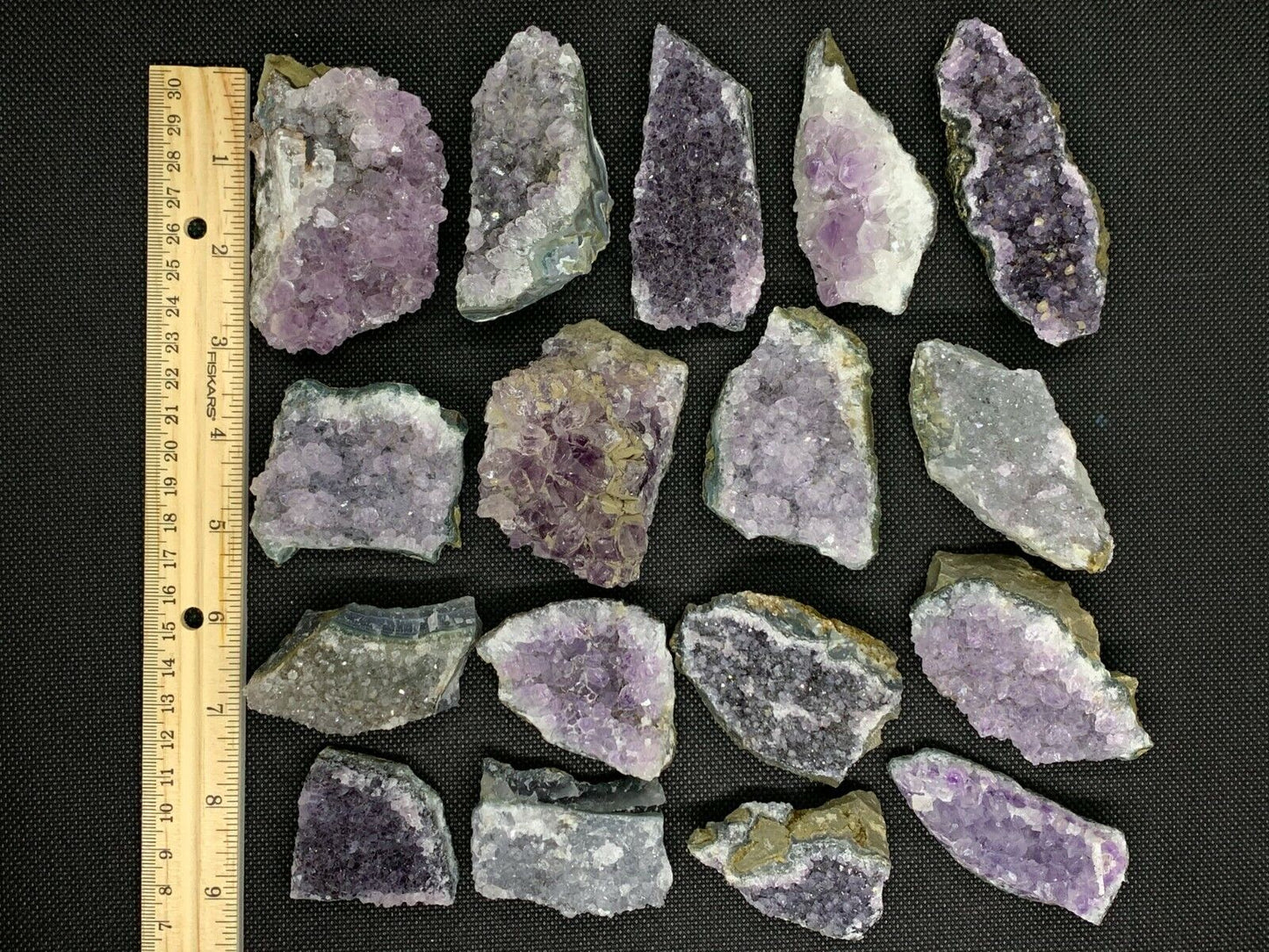 Grade B Raw Amethyst Cluster Druzy, 15-16 oz Lot, 2 - 3 Inches Natural Amethyst
